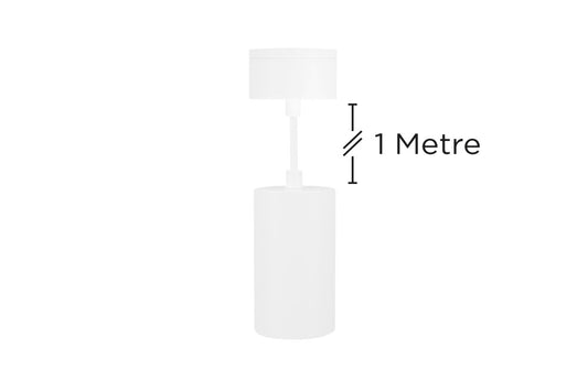 ACCENTPLUS SPOTLIGHT S1 56MM DIAMETER 100MM LENGTH GU10 LED BASE SURFACE MOUNTED SUSPENDED PENDANT 1M CABLE WHITE FINISH - ILNEV021