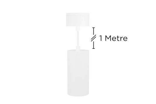 ACCENTPLUS SPOTLIGHT S2 65MM DIAMETER 130MM LENGTH GU10 LED BASE SURFACE MOUNTED SUSPENDED PENDANT 1M CABLE WHITE FINISH - ILNEV022