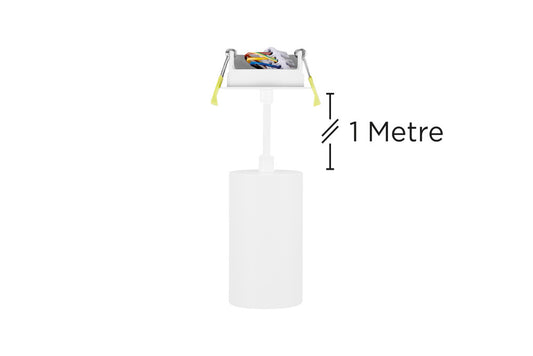 ACCENTPLUS SPOTLIGHT S1 56MM DIAMETER 100MM LENGTH GU10 LED RECESSED MOUNTED 70MM CUTOUT SUSPENDED PENDANT 1M CABLE WHITE FINISH - ILNEV033