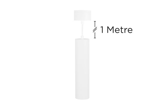 ACCENTPLUS SPOTLIGHT S1 56MM DIAMETER 235MM LENGTH GU10 LED BASE SURFACE MOUNTED SUSPENDED PENDANT 1M CABLE WHITE FINISH - ILNEV023