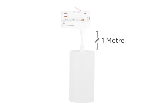 ACCENTPLUS SPOTLIGHT S2 65MM DIAMETER 130MM LENGTH GU10 LED 3 CIRCUIT TRACK MOUNTED SUSPENDED PENDANT 1M CABLE WHITE FINISH - ILNEV010