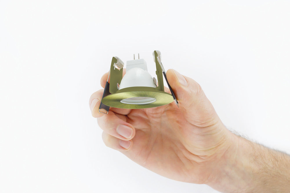 EVOFIRE MINI FIRE RATED DOWNLIGHT 45MM CUTOUT IP65 ANTIQUE BRASS ROUND INTEGRAL - ILDLFR45D041
