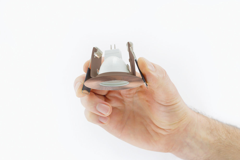 EVOFIRE MINI FIRE RATED DOWNLIGHT 45MM CUTOUT IP65 COPPER ROUND INTEGRAL - ILDLFR45D043