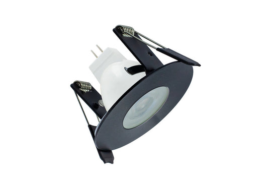 EVOFIRE MINI FIRE RATED DOWNLIGHT 45MM CUTOUT IP65 BLACK ROUND INTEGRAL - ILDLFR45D040