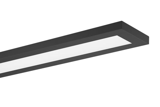 LINEAL SUSPENDED OFFICE DIRECT/INDIRECT 5FT EMERGENCY WATTAGE SWITCHABLE 28W/50W CCT SWITCHABLE 3000K/4000K/5000K 90º 110lm/w DALI DIMMABLE BLACK - ILSOA018