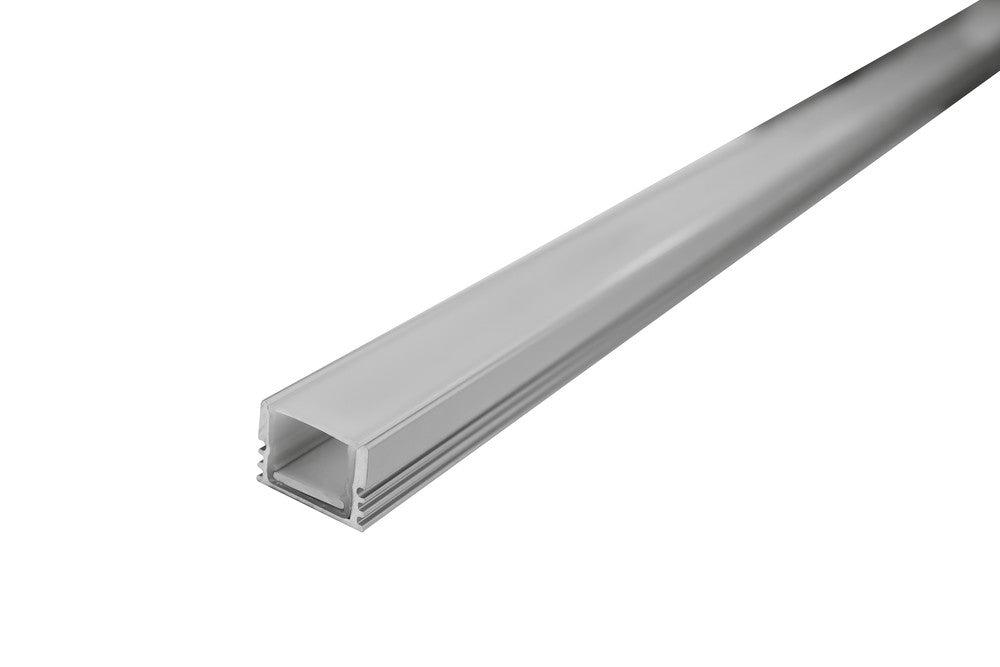 PROFILE ALUMINIUM IP65 SURFACE MOUNT 2M FROSTED DIFFUSER 18 X 12MM INCLUDE 2M PLATE 2 ENDCAPS 2 SEALING PLUGS 4 SCREWS AND 4 MOUNTING BRACKETS - ILPFS189