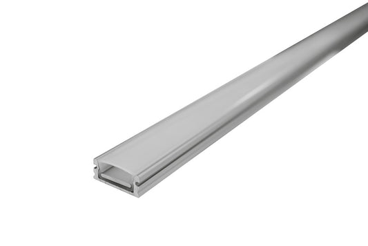 PROFILE ALUMINIUM IP65 SURFACE MOUNT 1M FROSTED DIFFUSER 18 X 8MM INCLUDE 1M PLATE 2 ENDCAPS 2 SEALING PLUGS 4 SCREWS AND 2 MOUNTING BRACKETS - ILPFS184