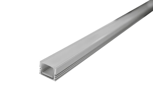 PROFILE ALUMINIUM IP65 SURFACE MOUNT 1M FROSTED DIFFUSER 18 X 12MM INCLUDE 1M PLATE 2 ENDCAPS 2 SEALING PLUGS 4 SCREWS AND 2 MOUNTING BRACKETS - ILPFS188