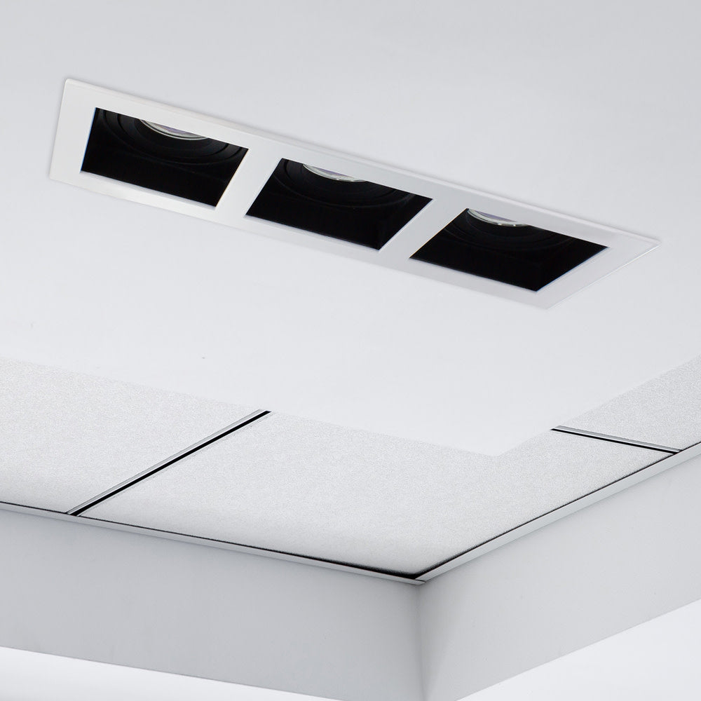 ACCENTPLUS GIMBAL DOWNLIGHT FOR 3 X LED GU10 255X90MM CUTOUT FRONT BULB ENTRY ±30° TILTABLE 365° ADJUSTMENT - ILDL90N017