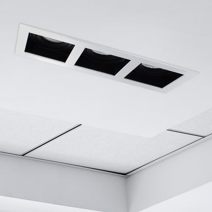 ACCENTPLUS GIMBAL DOWNLIGHT FOR 3 X LED GU10 255X90MM CUTOUT FRONT BULB ENTRY ±30° TILTABLE 365° ADJUSTMENT - ILDL90N017