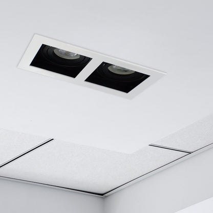 ACCENTPLUS GIMBAL DOWNLIGHT FOR 2 X LED GU10 170X90MM CUTOUT FRONT BULB ENTRY ±30° TILTABLE 365° ADJUSTMENT - ILDL90N016