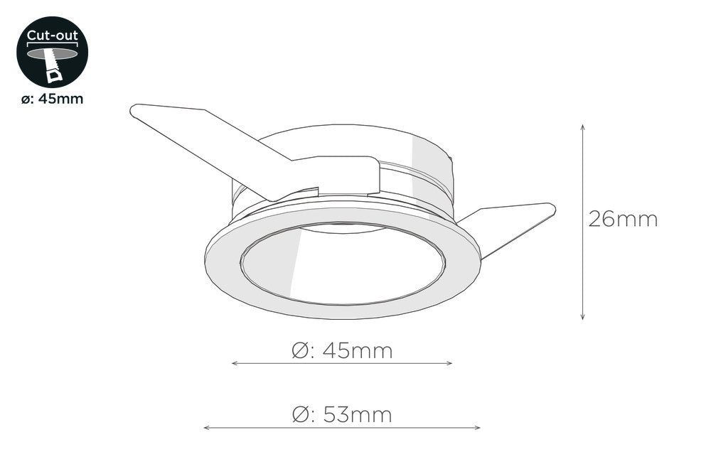 ACCENTPLUS MINI DOWNLIGHT FOR LED MR11 45MM CUTOUT IP20 MIRROR ROSE GOLD ROUND - ILDL45N021