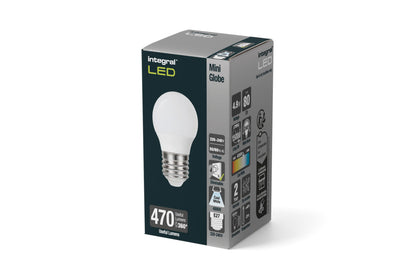 GOLF BALL BULB E27 470LM 4.9W 4000K DIMMABLE 240 BEAM FROSTED INTEGRAL - ILGOLFE27DE090