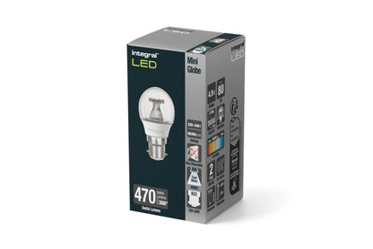 GOLF BALL BULB B22 470LM 4.9W 4000K NON-DIMM 220 BEAM CLEAR INTEGRAL - ILGOLFB22NE077