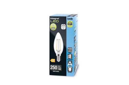 OMNI FILAMENT CANDLE BULB E14 250LM 1.8W 4000K NON-DIMM 330 BEAM CLEAR INTEGRAL - ILCANDE14NE073