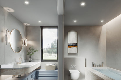 COMPACT ECO LED DOWNLIGHT IP44 30 DEG TILTABLE 5.5W 550LM 4000K 100LM/W 38 DEG BEAM DIMMABLE 68MM CUT OUT - ILDL68G005