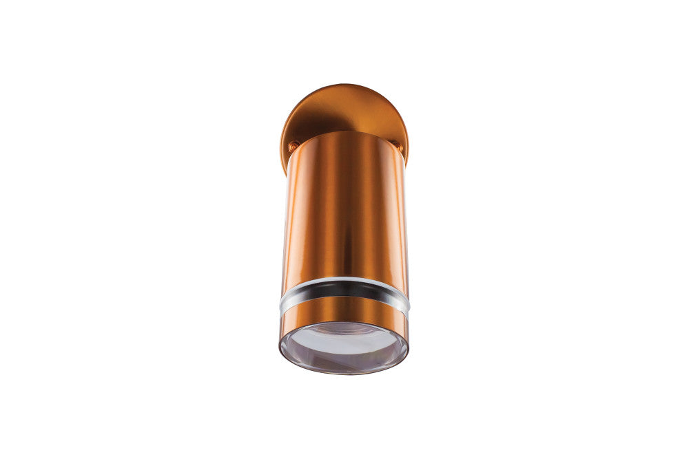 OUTDOOR STAINLESS STEEL ADJUSTABLE WALL SPOTLIGHT LIGHT IP65 1xGU10 COPPER INTEGRAL - ILDED055