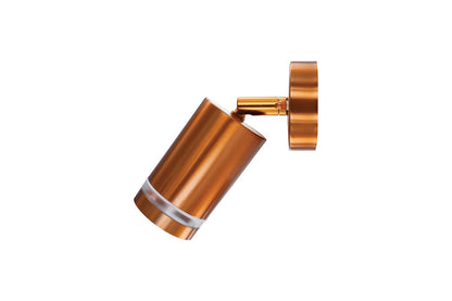 OUTDOOR STAINLESS STEEL ADJUSTABLE WALL SPOTLIGHT LIGHT IP65 1xGU10 COPPER INTEGRAL - ILDED055