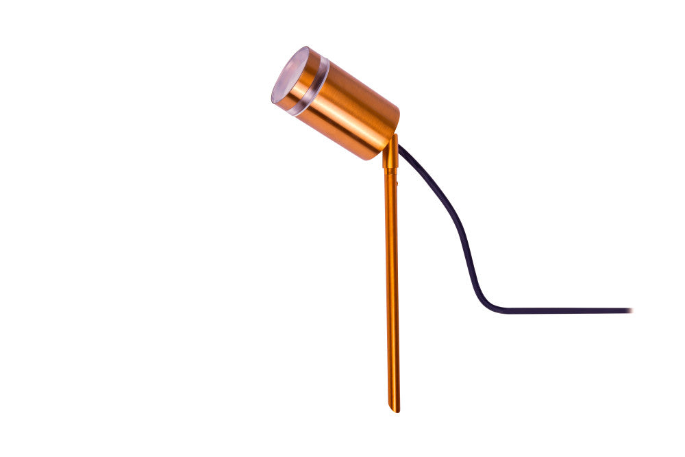 OUTDOOR STAINLESS STEEL SPIKE SPOTLIGHT IP65 1xGU10 COPPER INTEGRAL - ILDED052