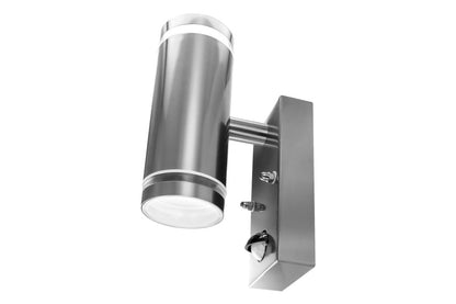 OUTDOOR STAINLESS STEEL UP AND DOWN WALL LIGHT PIR IP54 2xGU10 STEEL INTEGRAL - ILDED047