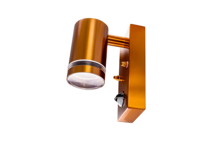 OUTDOOR STAINLESS STEEL DOWN WALL LIGHT PIR IP54 1xGU10 COPPER INTEGRAL - ILDED046