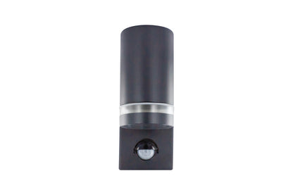 OUTDOOR STAINLESS STEEL DOWN WALL LIGHT PIR IP54 1xGU10 BLACK INTEGRAL - ILDED045