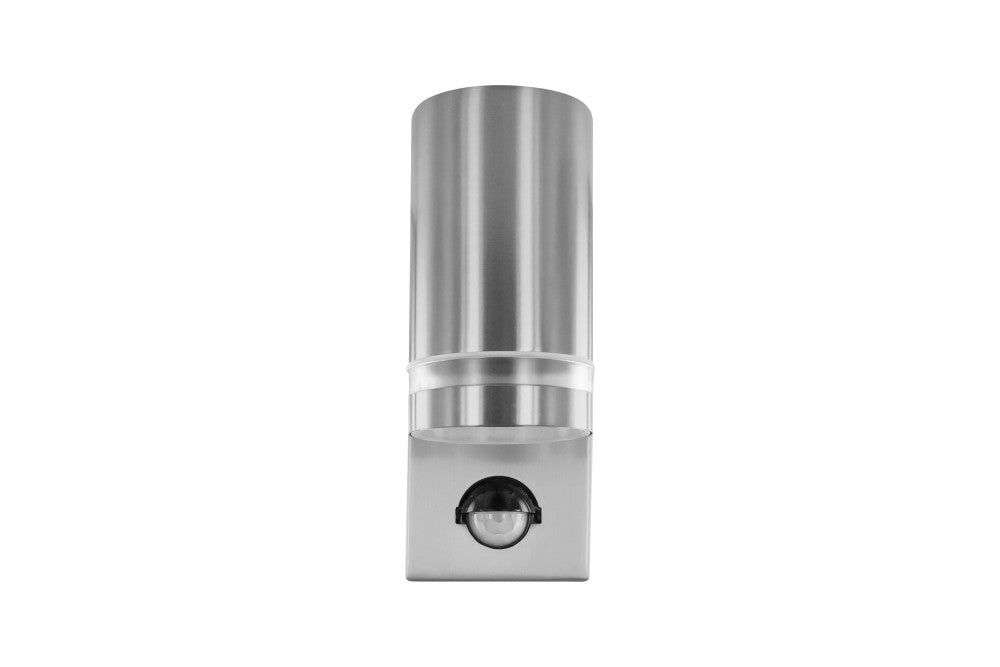 OUTDOOR STAINLESS STEEL DOWN WALL LIGHT PIR IP54 1xGU10 STEEL INTEGRAL - ILDED044