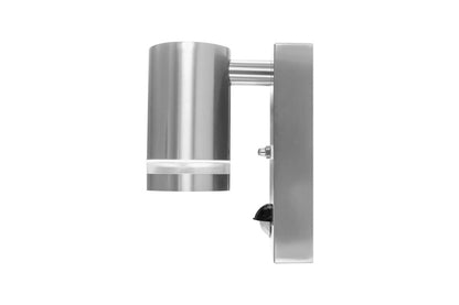 OUTDOOR STAINLESS STEEL DOWN WALL LIGHT PIR IP54 1xGU10 STEEL INTEGRAL - ILDED044