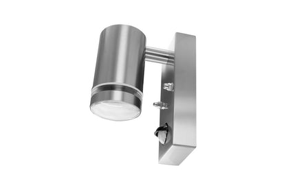 OUTDOOR STAINLESS STEEL DOWN WALL LIGHT PIR IP54 1xGU10 STEEL INTEGRAL - ILDED044