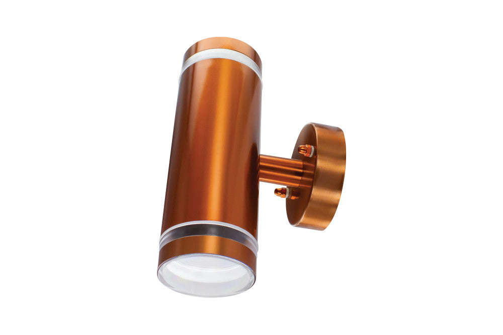 OUTDOOR STAINLESS STEEL UP AND DOWN WALL LIGHT IP65 2xGU10 COPPER INTEGRAL - ILDED043