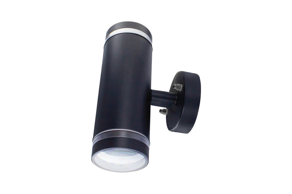 OUTDOOR STAINLESS STEEL UP AND DOWN WALL LIGHT IP65 2xGU10 BLACK INTEGRAL - ILDED042