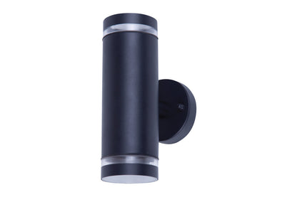OUTDOOR STAINLESS STEEL UP AND DOWN WALL LIGHT IP65 2xGU10 BLACK INTEGRAL - ILDED042