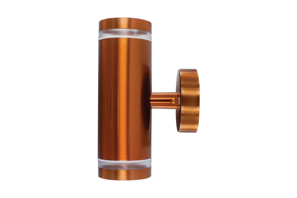 OUTDOOR STAINLESS STEEL UP AND DOWN WALL LIGHT IP65 2xGU10 COPPER INTEGRAL - ILDED043