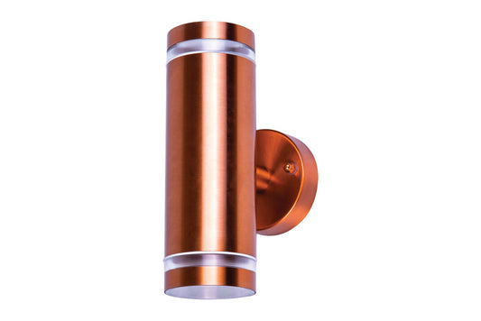 OUTDOOR STAINLESS STEEL UP AND DOWN WALL LIGHT IP65 2xGU10 COPPER INTEGRAL - ILDED043