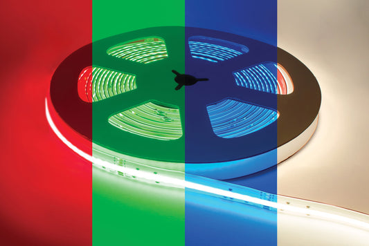 COB HIGH UNIFORMITY PRO STRIP IP20 30M REEL RGB+W 3000K 24V 15W/M 1344LED/M 12MM WIDTH BUILT-IN  STEEL LINING - 5M MAX RUN - ILSTRGBWA347E