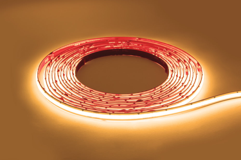 COB HIGH UNIFORMITY PRO STRIP IP20 30M REEL 2700K 24V 10W/M 849LM/M CRI90+ 480LED/M 8MM WIDTH BUILT-IN  STEEL LINING - 5M MAX RUN - ILSTWHIA324E