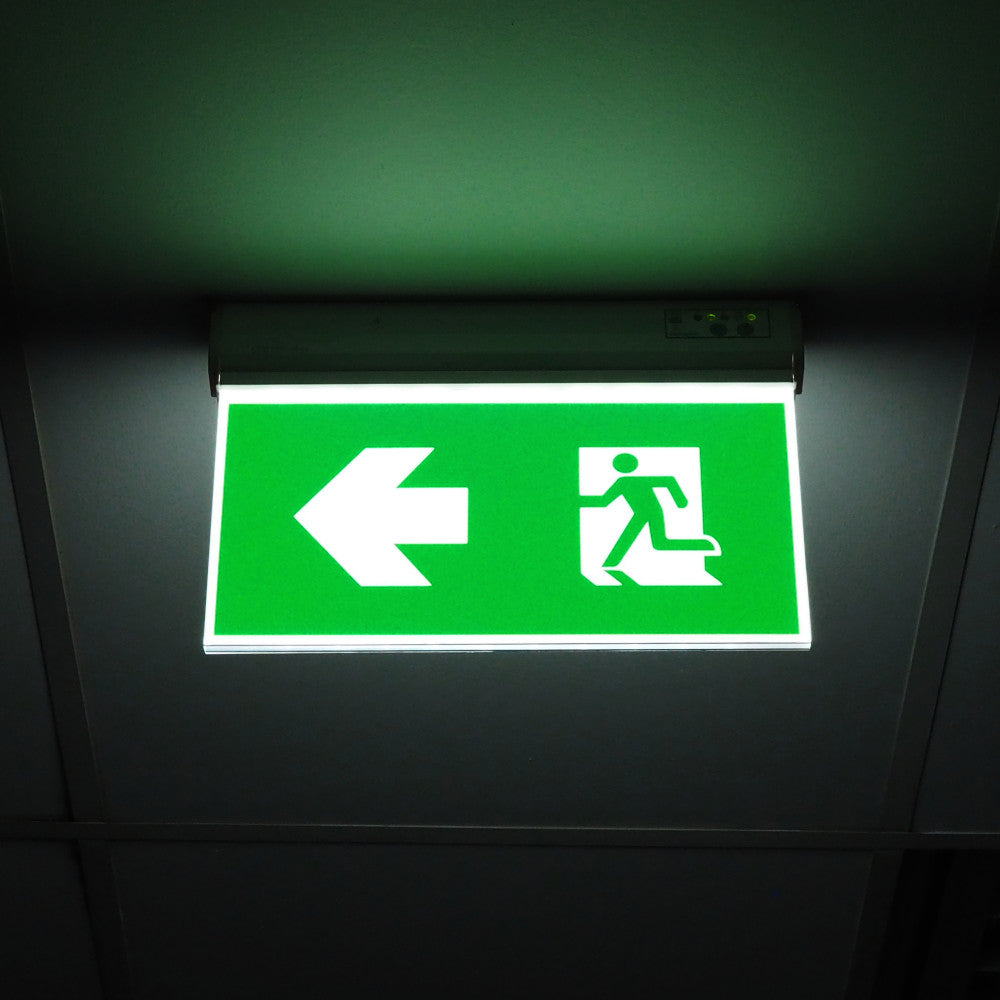 EMERGENCY EXIT MULTIFIT SIGN 1W 50LM 3HR MAINTAINED OR NON MAINTAINED 25M VIEWING INCLUDING UP DOWN LEFT RIGHT LEGENDS SELF TEST INTEGRAL LED - ILEMES058