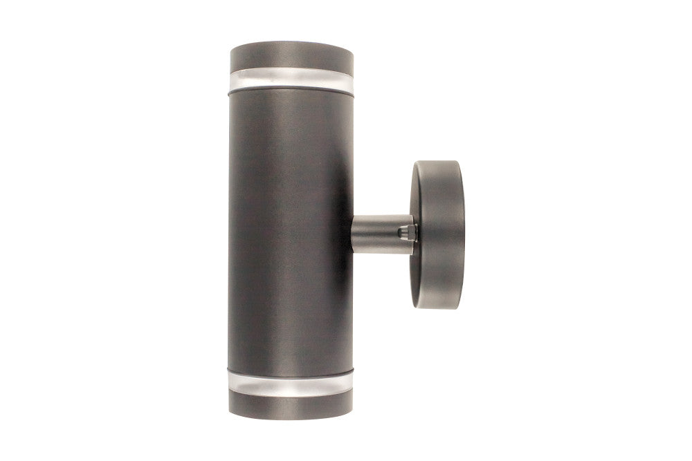 OUTDOOR STAINLESS STEEL UP AND DOWN WALL LIGHT IP65 2xGU10 ANTHRACITE GREY INTEGRAL - ILDED060