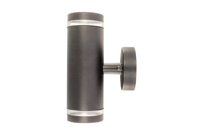 OUTDOOR STAINLESS STEEL UP AND DOWN WALL LIGHT IP65 2xGU10 ANTHRACITE GREY INTEGRAL - ILDED060