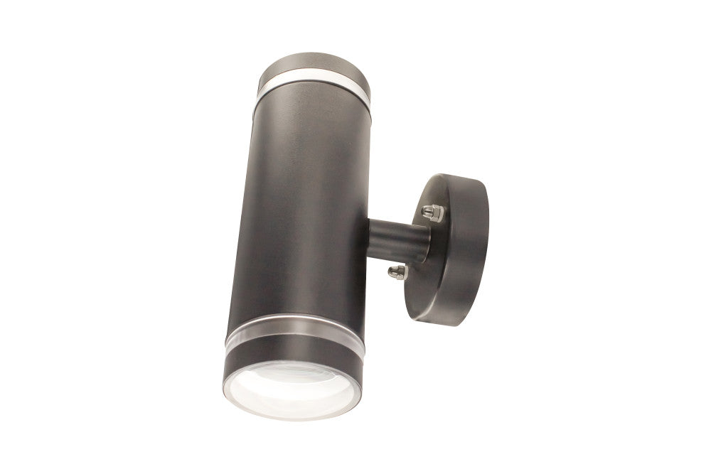 OUTDOOR STAINLESS STEEL UP AND DOWN WALL LIGHT IP65 2xGU10 ANTHRACITE GREY INTEGRAL - ILDED060
