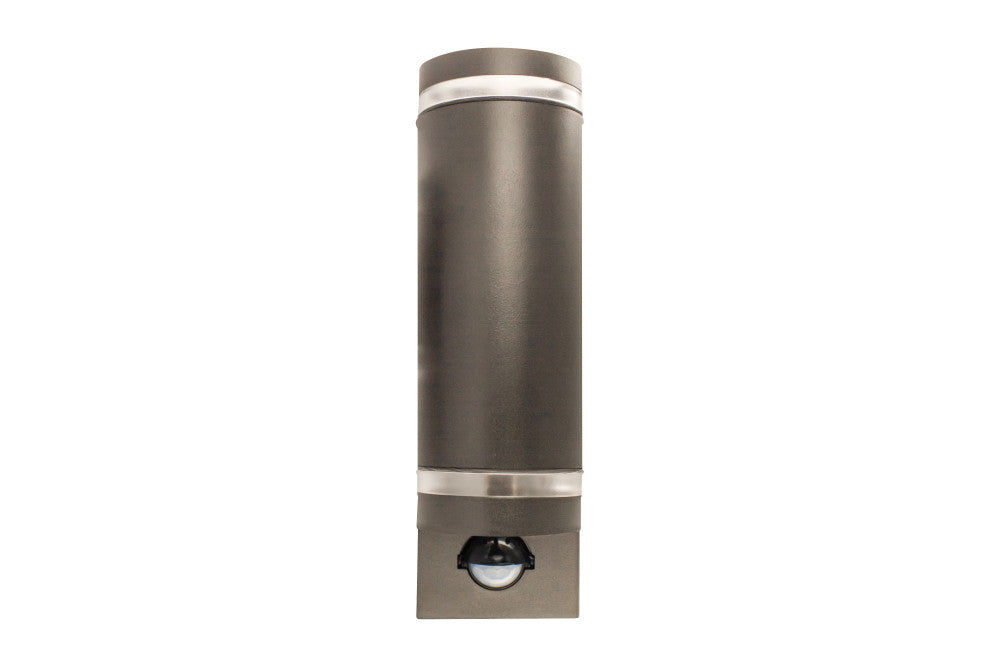 OUTDOOR STAINLESS STEEL UP AND DOWN WALL LIGHT PIR IP54 2xGU10 ANTHRACITE GREY INTEGRAL - ILDED062
