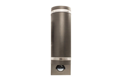 OUTDOOR STAINLESS STEEL UP AND DOWN WALL LIGHT PIR IP54 2xGU10 ANTHRACITE GREY INTEGRAL - ILDED062