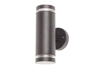 OUTDOOR STAINLESS STEEL UP AND DOWN WALL LIGHT IP65 2xGU10 ANTHRACITE GREY INTEGRAL - ILDED060