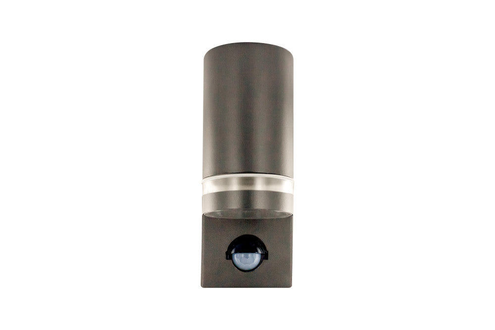 OUTDOOR STAINLESS STEEL DOWN WALL LIGHT PIR IP54 1xGU10 ANTHRACITE GREY INTEGRAL - ILDED061