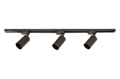 3FT SINGLE CIRCUIT TRACK STARTER KIT INCLUDING 3 X GU10 SPOTLIGHTS AND LIVE FEED AND END CAP BLACK FINISH - ILNEV046