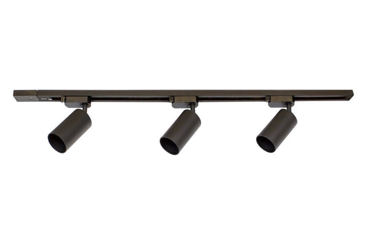 3FT SINGLE CIRCUIT TRACK STARTER KIT INCLUDING 3 X GU10 SPOTLIGHTS AND LIVE FEED AND END CAP BLACK FINISH - ILNEV046