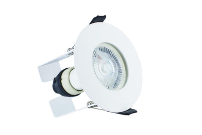 EVOFIRE FIRE RATED DOWNLIGHT 70MM CUTOUT IP65 WHITE ROUND +GU10 HOLDER & INSULATION GUARD INTEGRAL - ILDLFR70D003