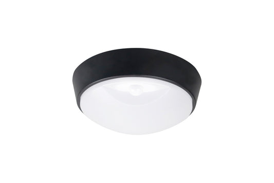 TOUGH SHELL COMPACT CIRCULAR PIR BULKHEAD 215MM DIA 10W 1100LM 3000/4000/6000K SWITCHABLE CCT IP65 IK10 110LM/W INLUDING WHITE AND BLACK BEZELS INTEGRAL LED - ILBHP001