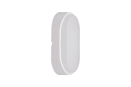 TOUGH SHELL COMPACT OVAL BULKHEAD 213X120MM 10W 1100LM 3000/4000/6000K SWITCHABLE CCT IP65 IK10 110LM/W INLUDING WHITE AND BLACK BEZELS INTEGRAL LED - ILBHP004