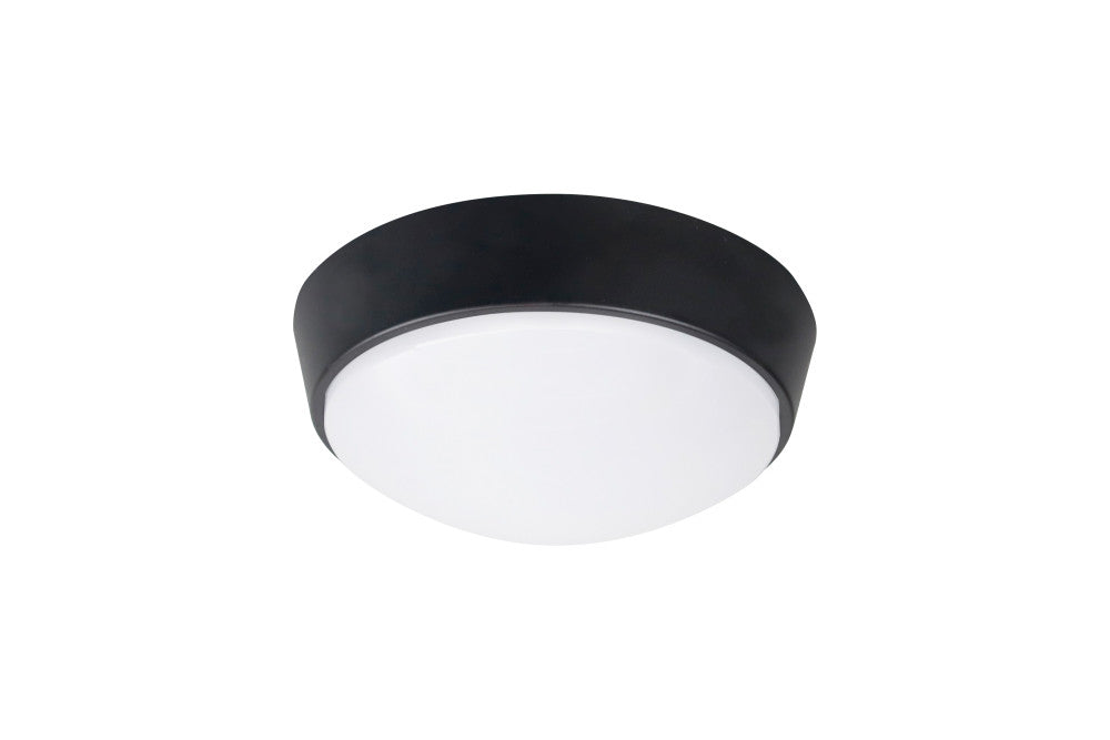TOUGH SHELL COMPACT CIRCULAR BULKHEAD 215MM DIA 10W 1100LM 3000/4000/6000K SWITCHABLE CCT IP65 IK10 110LM/W INLUDING WHITE AND BLACK BEZELS INTEGRAL LED - ILBHP003